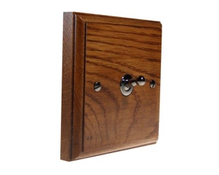 Classic Wood Black Nickel Toggle Switch 1 Gang Intermediate (3way switching) in Medium Oak